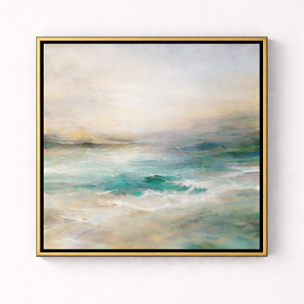 Black Floater Frame with Gold Edge for Canvas 1.5″ – Custom Sizes Available