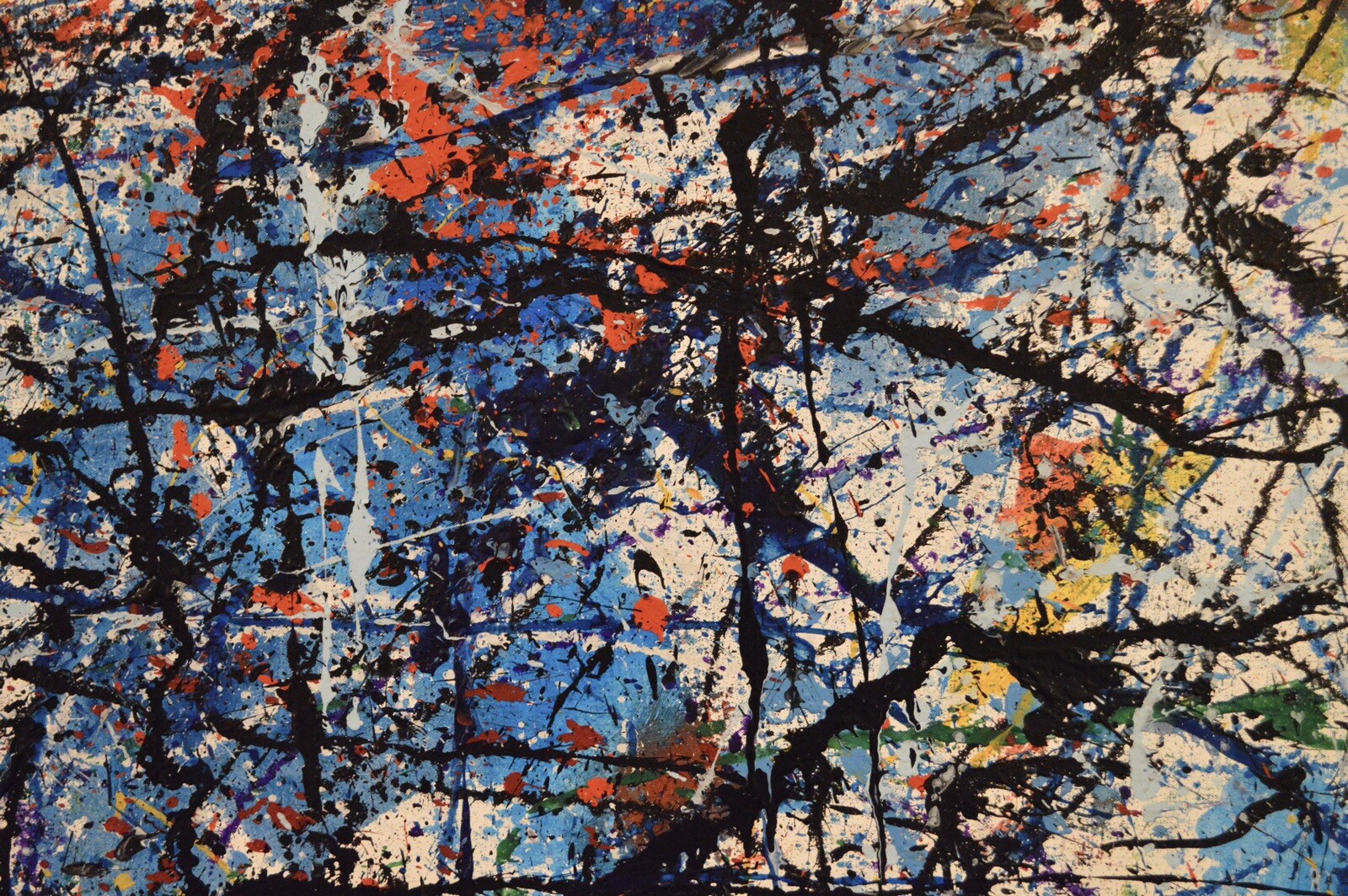 Pollock/Richter style Professional Painting 81” X 62”(6ft 9in)Abstract Modern XL