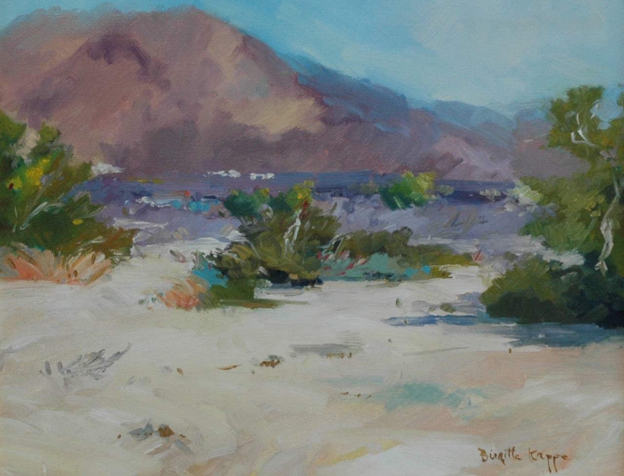 Impressionist Oil of a Lake & Beach Landscape by San Diego Artist Birgitta Kappe
