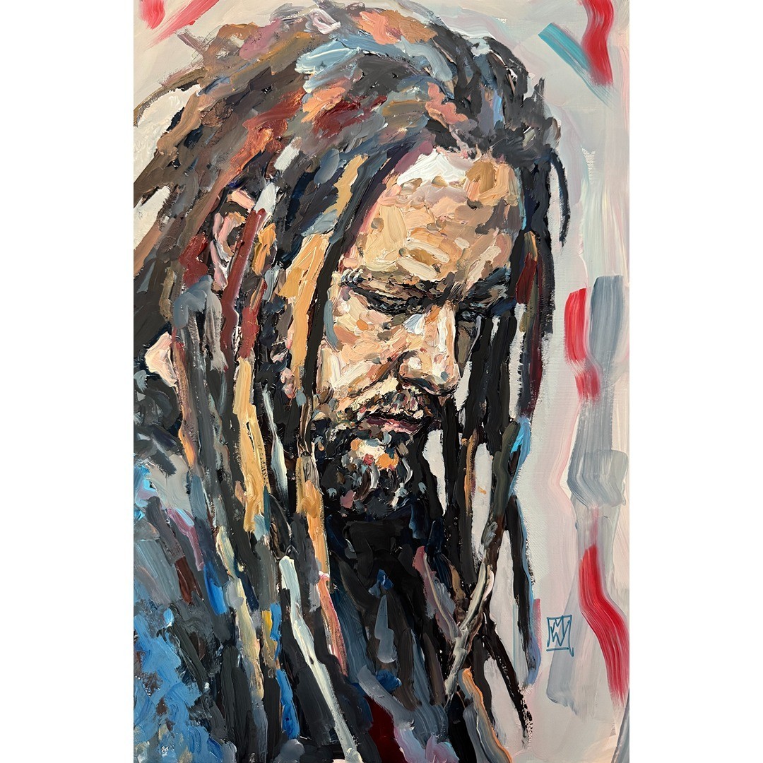 ORIGINAL Impasto Portrait Jonathan Davis Korn Music Acrylic Painting Art 19″
