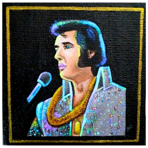 Radium Elvis Presley Black Velvet UV Paint & Acrylic Original Medium HandArt NEW