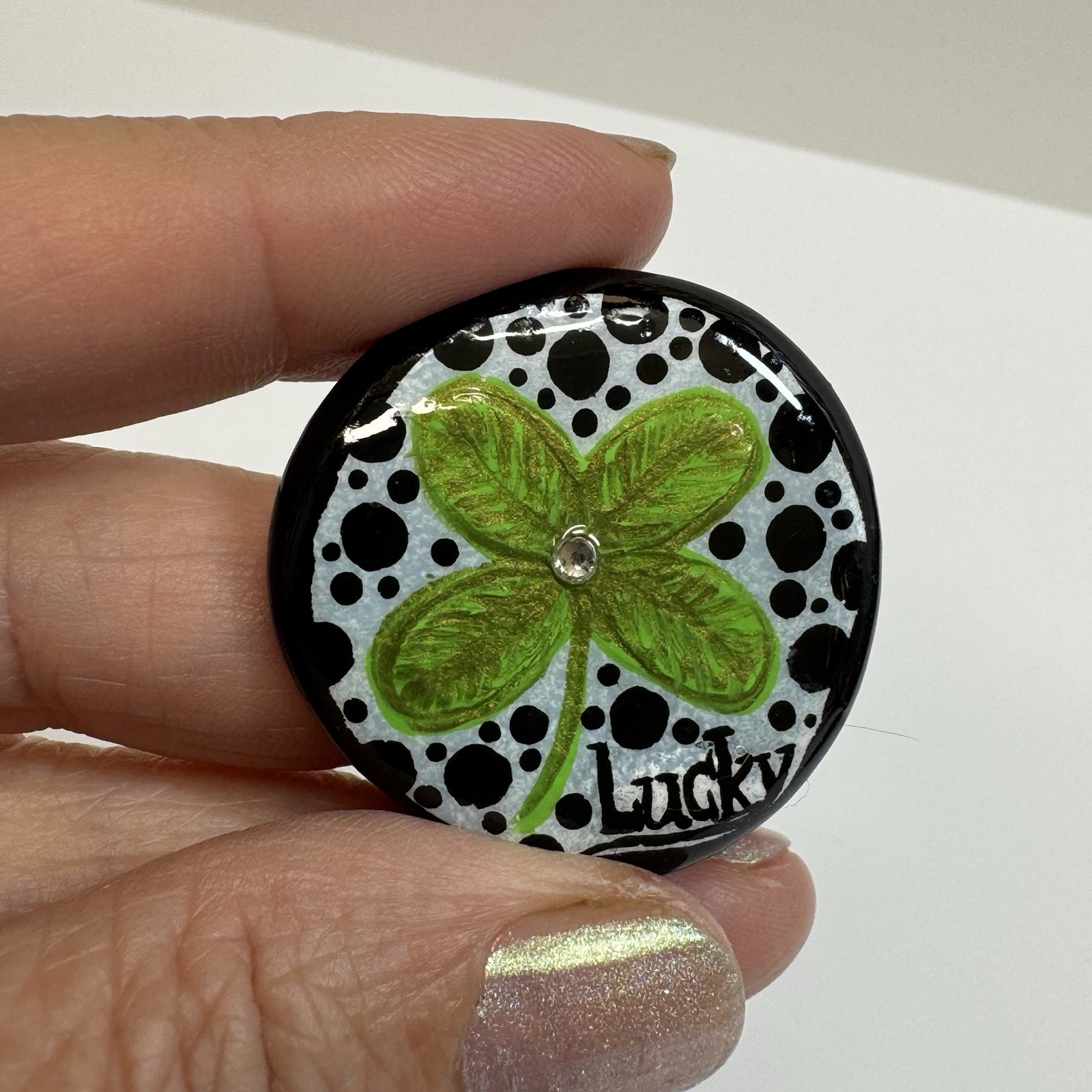 Lucky Encouragement, Love, and Kindness Rock – Hand-Painted By Jadel Rocks