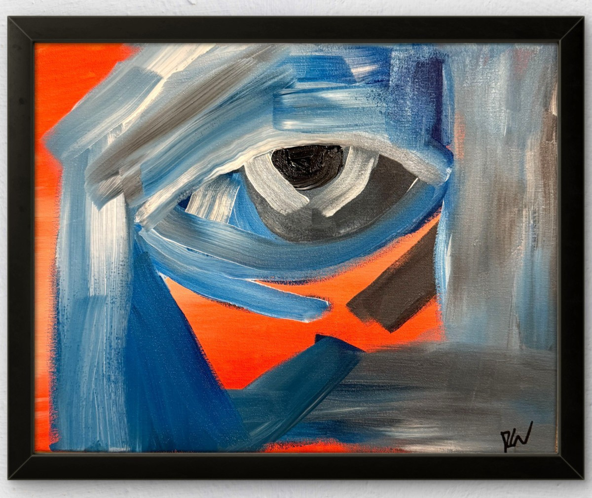 Original Expressionist Hand Painted 11×14 Acrylic Canvas Home Wall Art The Eye