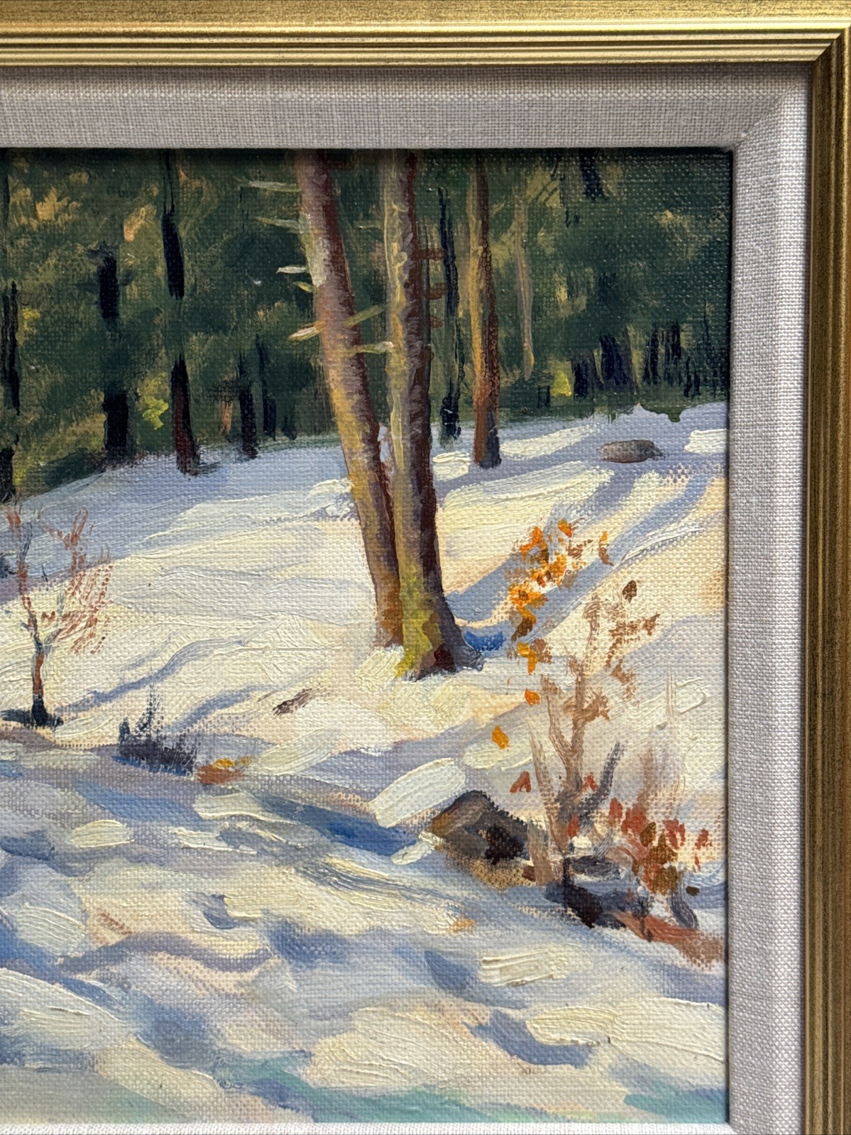 ANTIQUE AMERICAN IMPRESSIONIST PAINTING NEW YORK ERNEST HUBBARD Landscape 1930’s