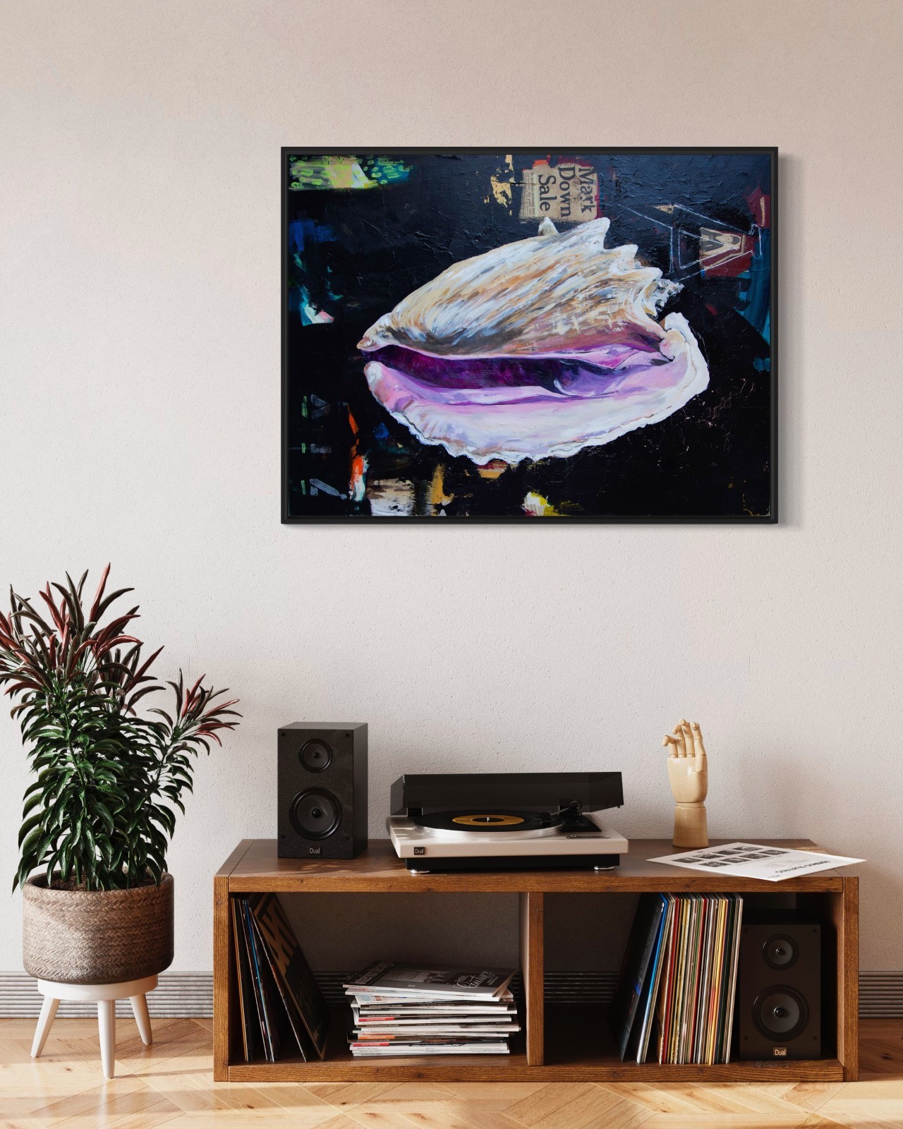 Conch 36″x 48″ Acrylic & collage on canvas direct from artist