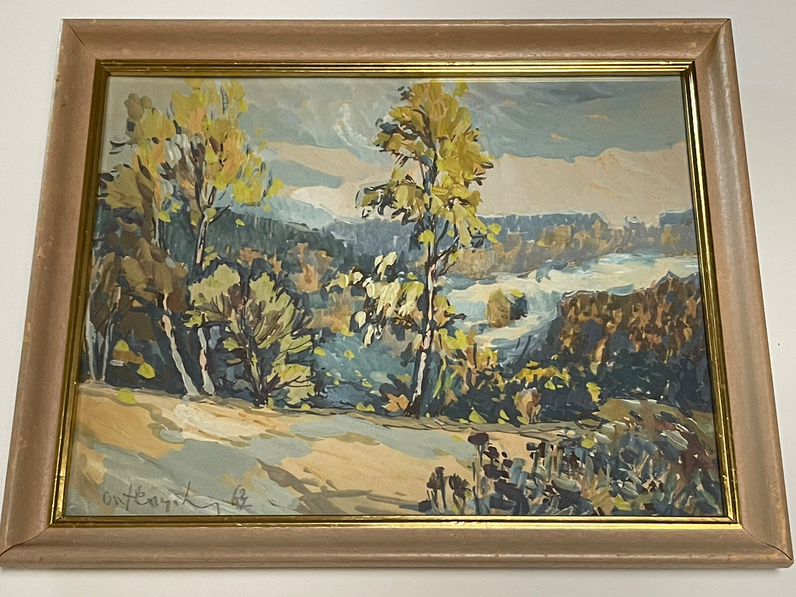 Impressionism Landscape Painting 1960’s Plein Air Signed Mystery Artist Vintage