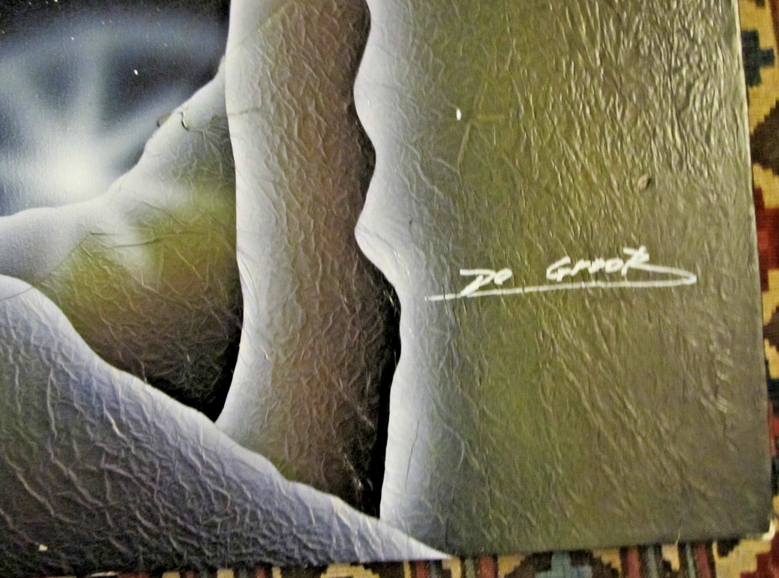 Vintage «Futuristic Outer Space» by De Grootz original large unframed canvas