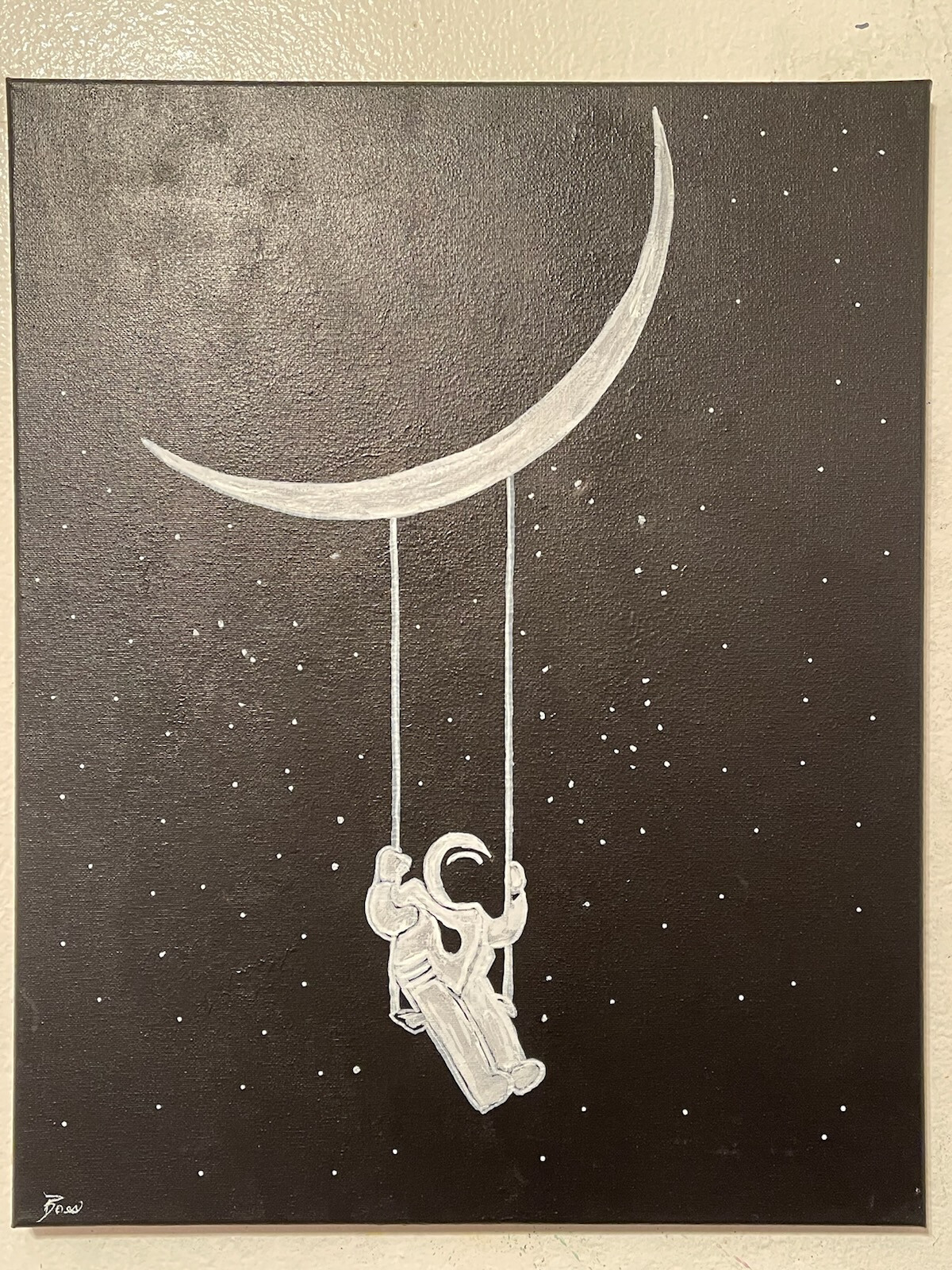 Seasoned Art Space Suit Gravity swinging on the moon Fly Me To The Moon fan art