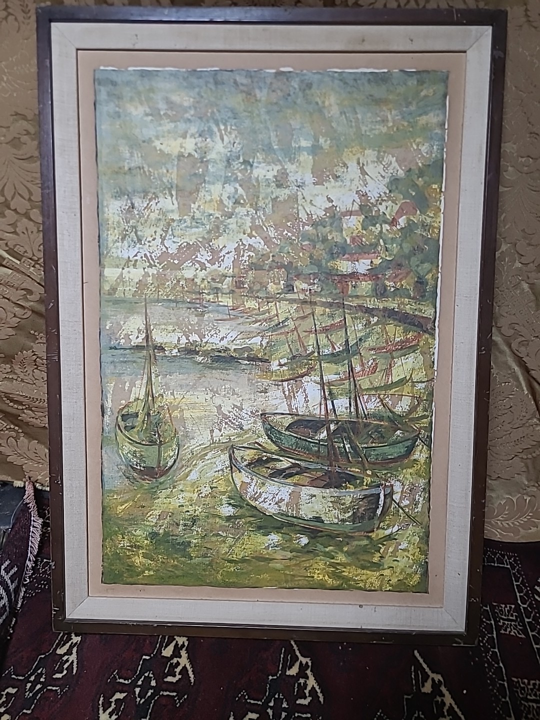Georges Lambert French 1919-1998 Boats / Harbour Lithograph 17×26, Unsigned