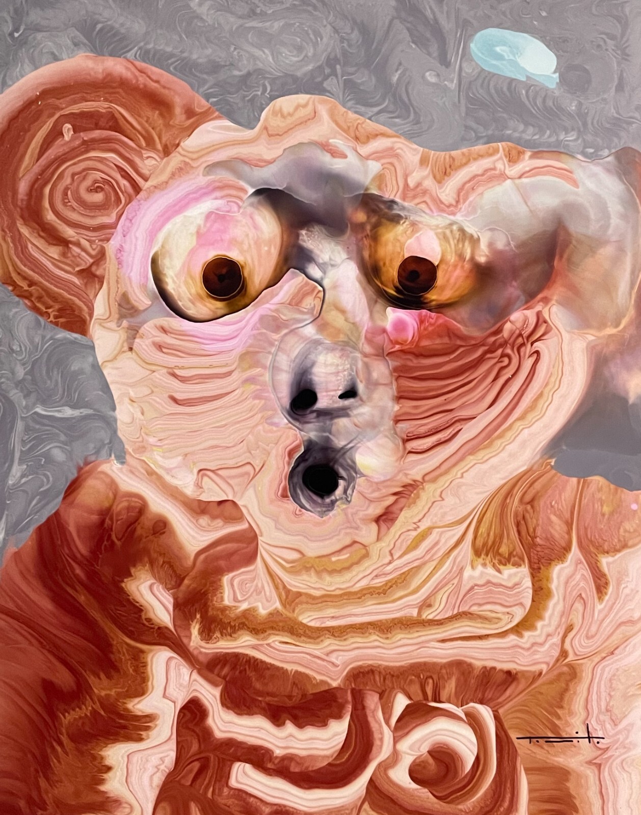 Jose Tonito Original Painting.IDEA is Gone.Unique Organic realistic fluid art