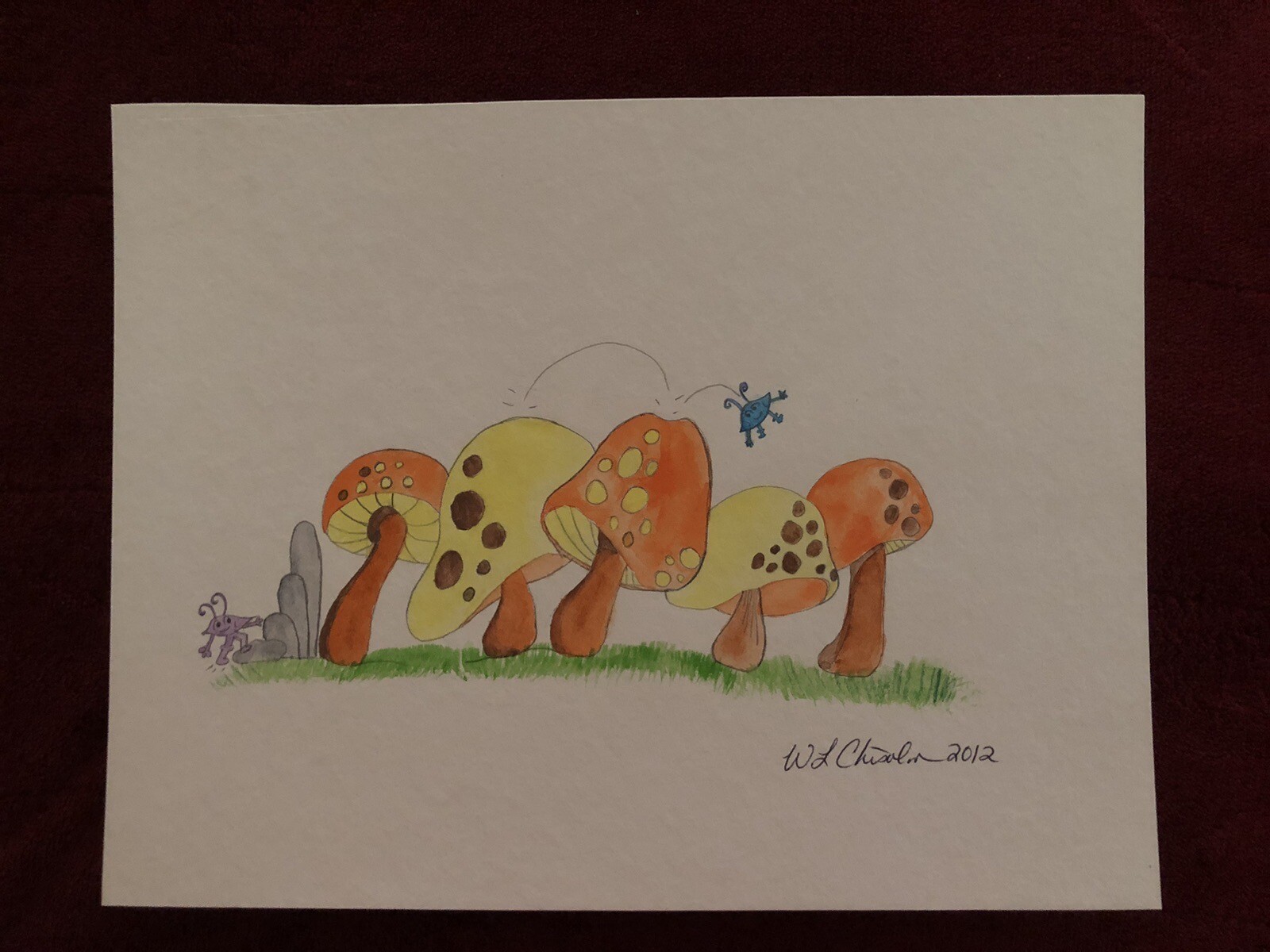 Mushroom Watercolor Print-Plus Urchin Friends – 8 1/2″ x 11″ Print