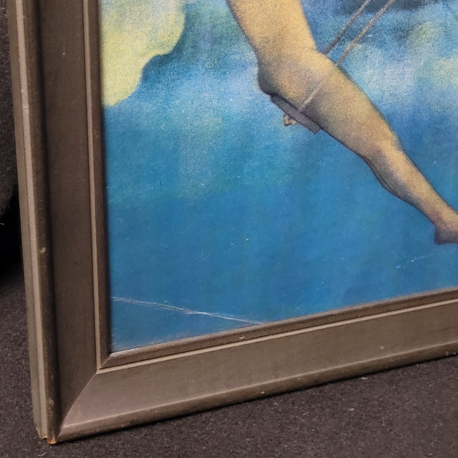Vintage Maxfield Parrish «Dinky Bird» Art Deco Print Framed Circa 1900-1924