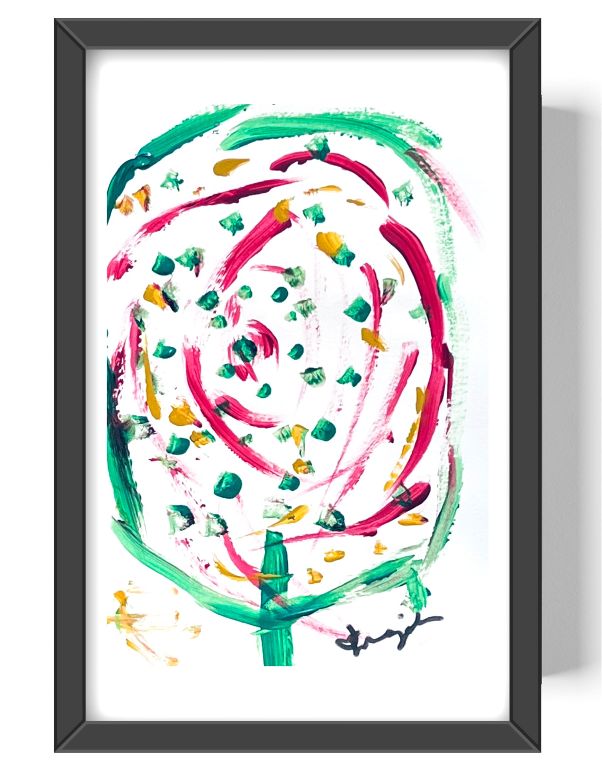 Guajardo Art Mystical Apple Tree 9X6 Paper Unique Whimsical Neo Expressionism