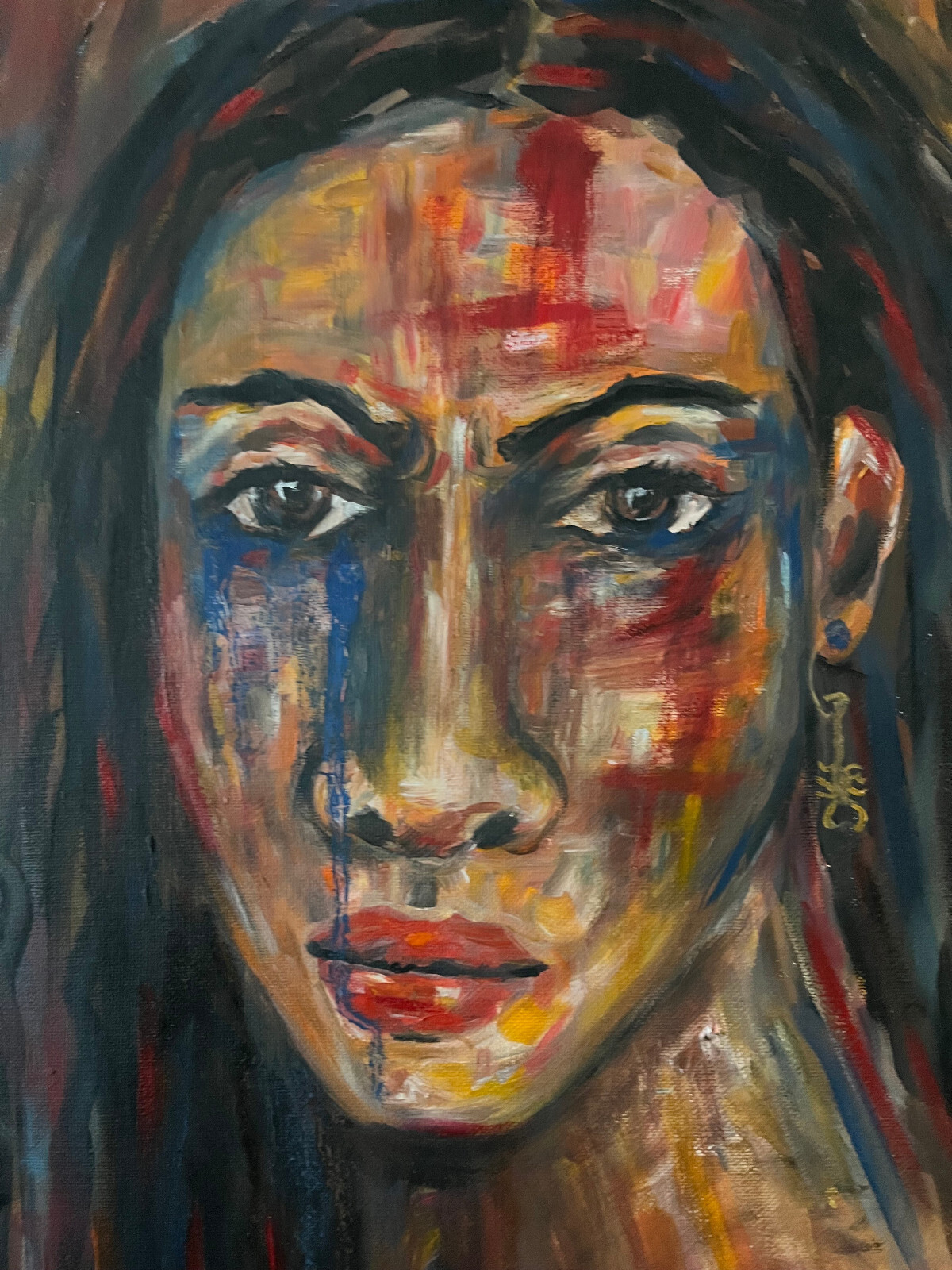 Portrait Outsider Art Oil Painting Self Taught Artist