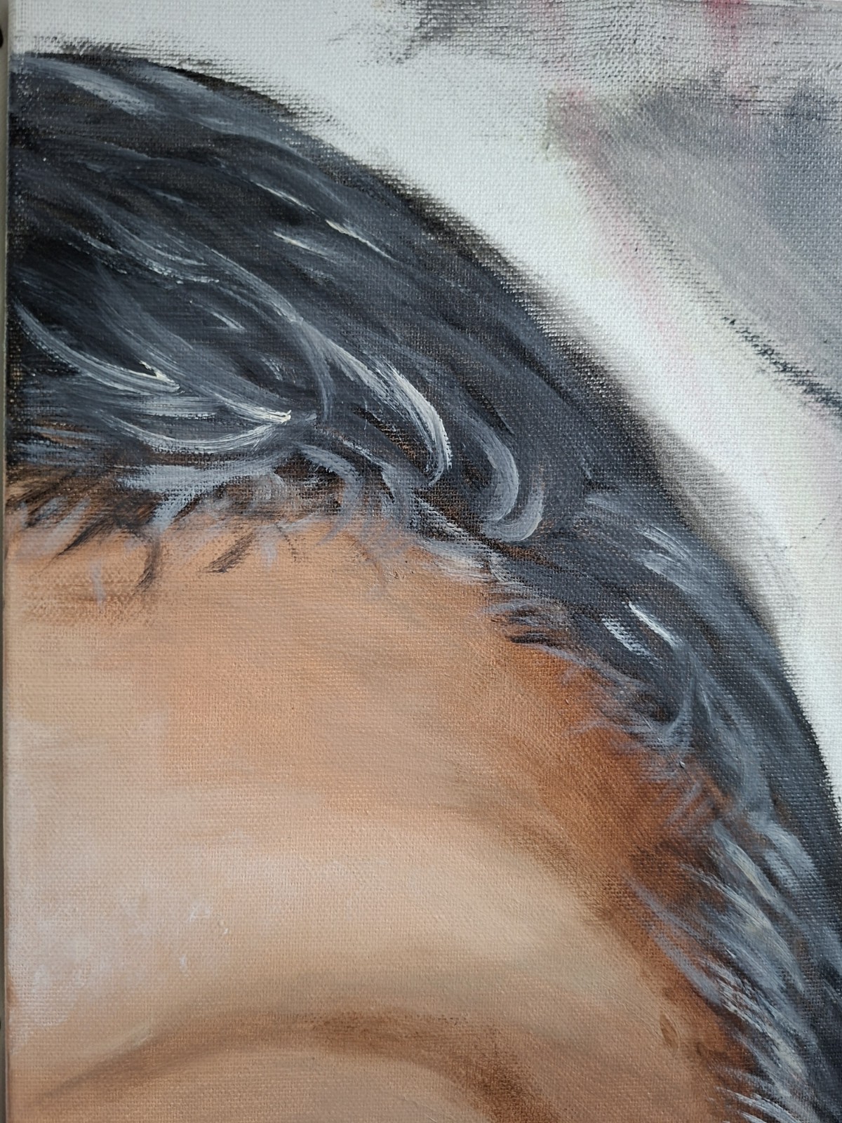 Oil Painting Abstract Expressionism Original Artwork On Canvas Portrait Face