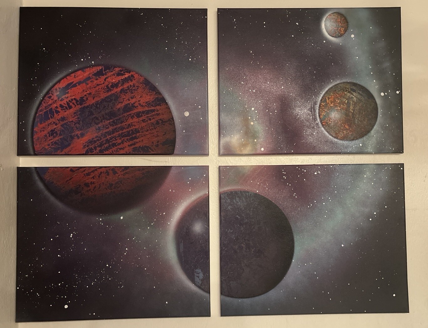 4 Piece Galaxy Painting