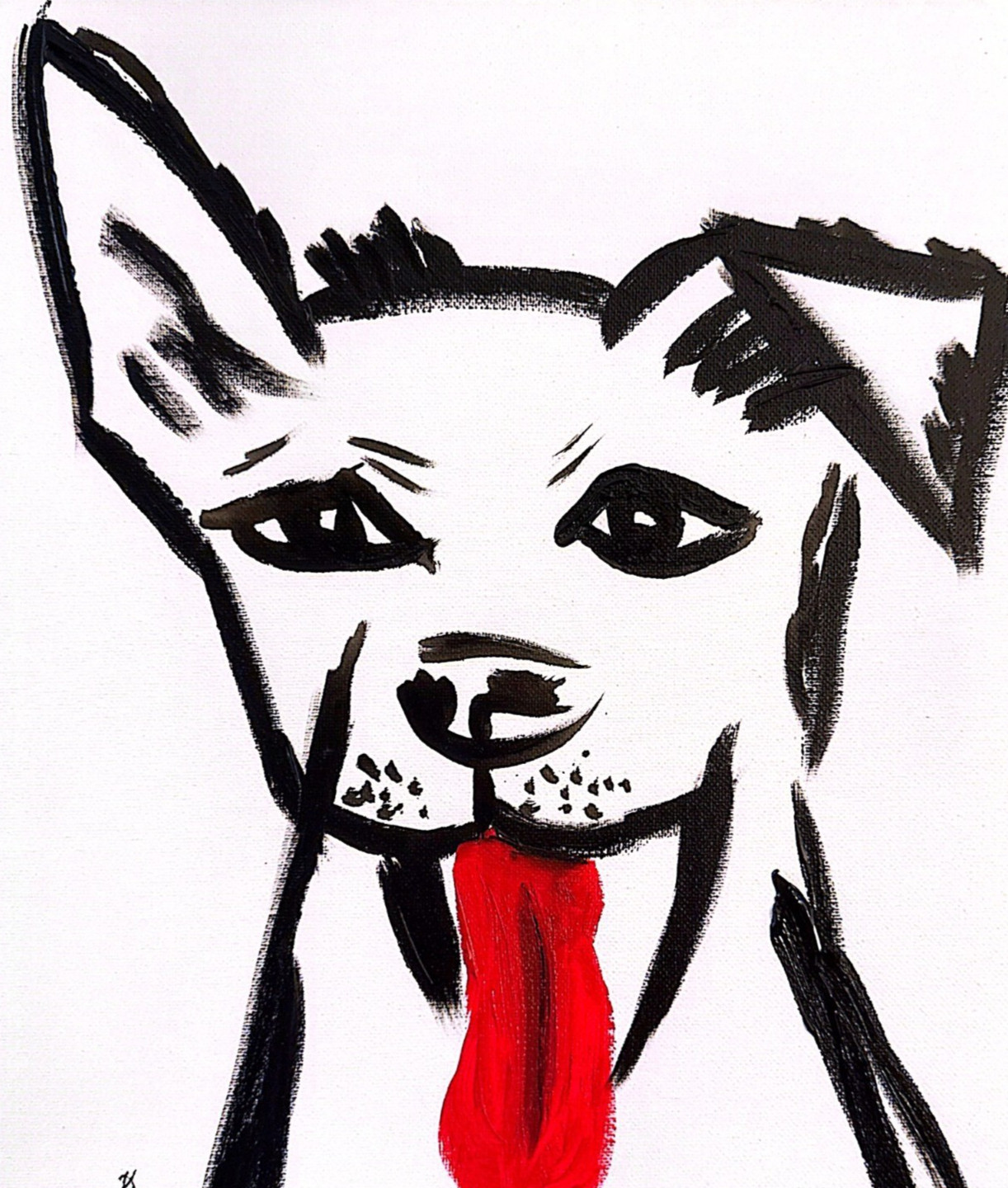 Dog Days Painting Original 14×11 Modern Minimalist Art Canvas Signed Home Decor