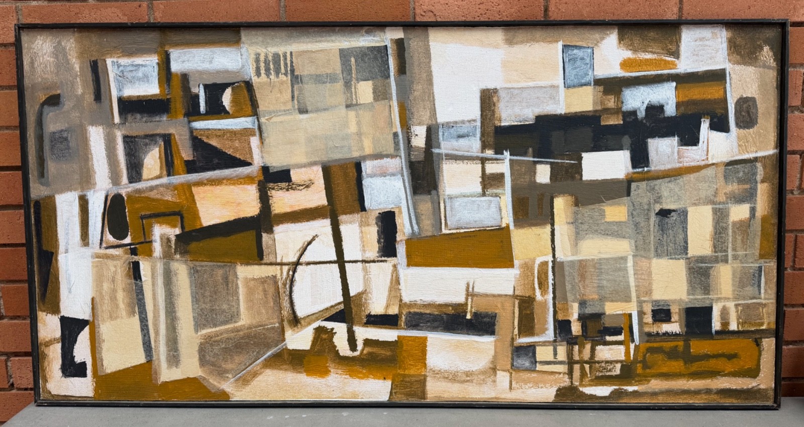 Large Vintage MCM Abstract Expressionist Painting Mid Century Modern Weinheimer