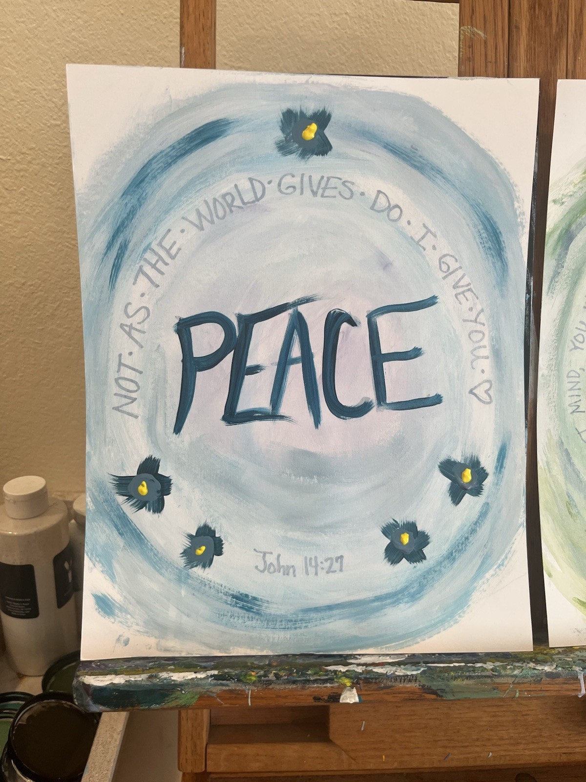 BLESSED#1004 Peace Art 11×14 PEACE Original Paper Modern Abstract Expressionism