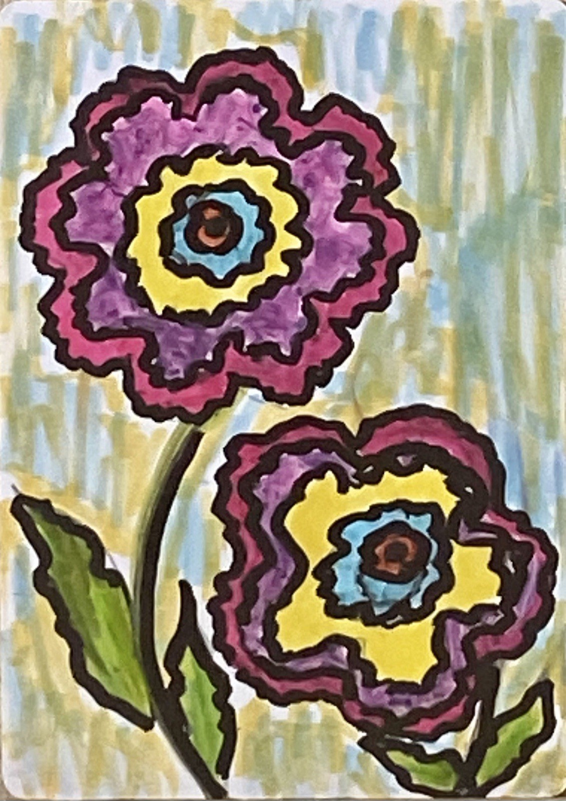 Flowering. Original ACEO Art Card