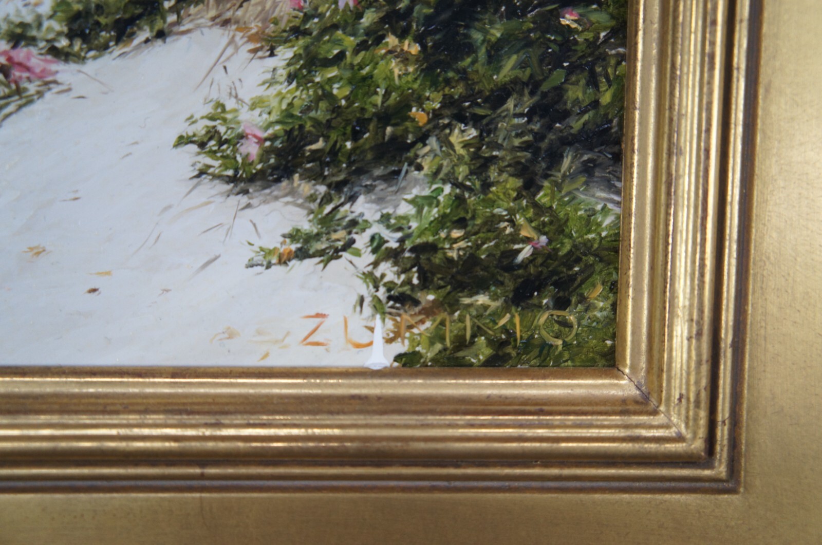 2006 Lori Zummo Steps Beach Dunes Nantucket Seascape Oil on Board Painting 20″