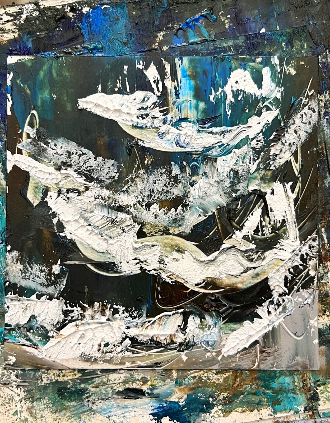 Svalbard Arctic Ocean Wave Artwork Textured Nordic Storm Seascape Expression Art