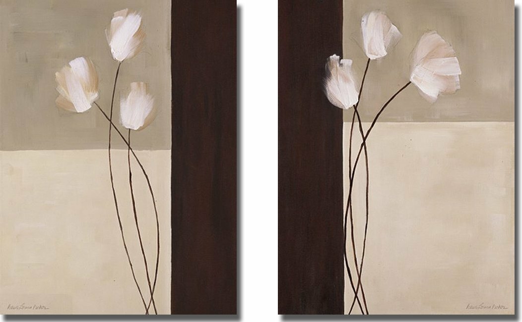 Floral Whispers by Parker 2-pc Gallery Wrap Canvas Giclee Set (16 in x 12 in Ea)