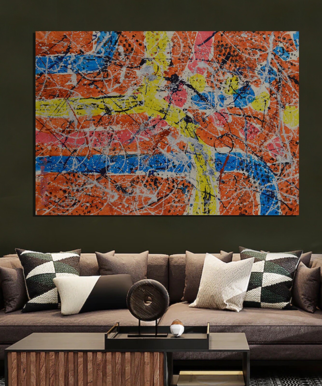 64”X44” Mark Little original canvas ￼painting OOAC Acrylic,Abstract, Action XL
