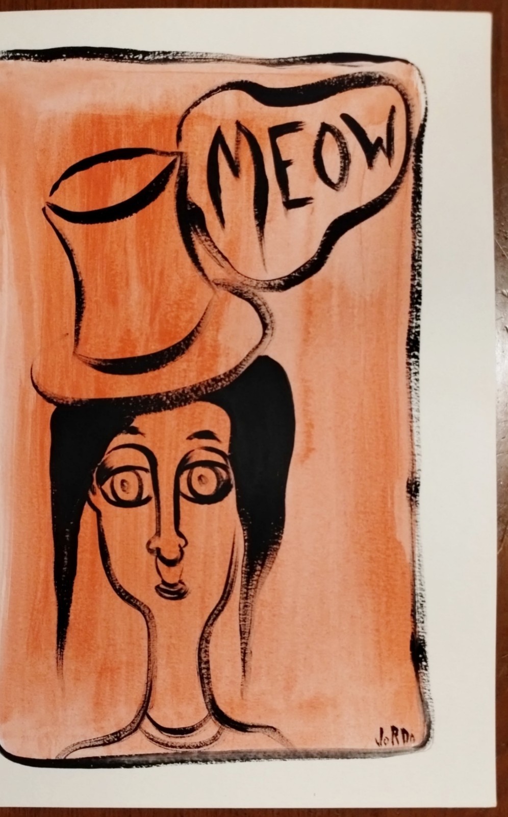 WATERCOLOR MEOW GIRL PAINTING ON CANSON 140LB PAPER..9 X 12 BY: JORDO