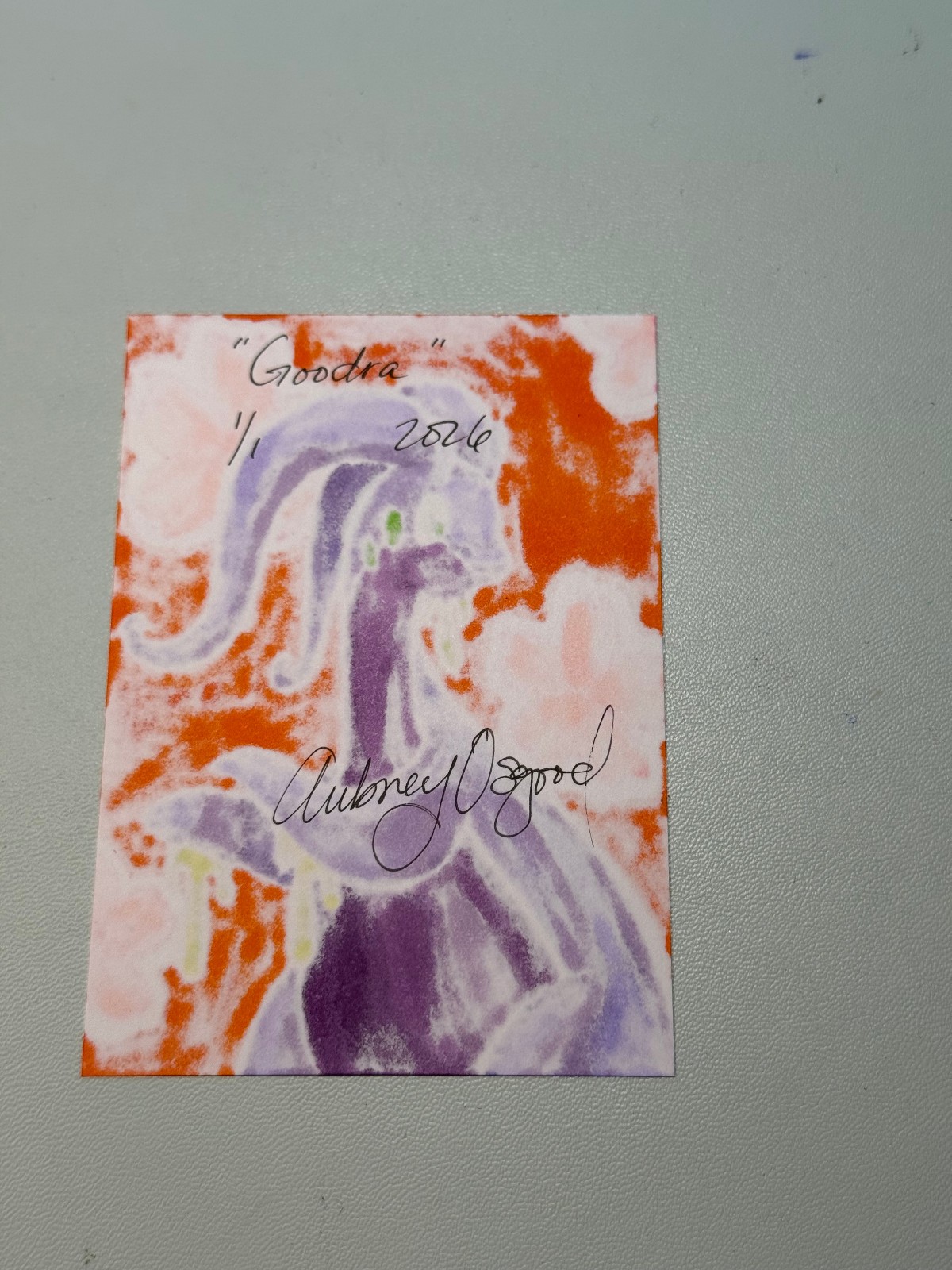 ACEO Original Pokemon Fanart «Goodra», Mini Art 2.5 x 3.5 Inches Anime