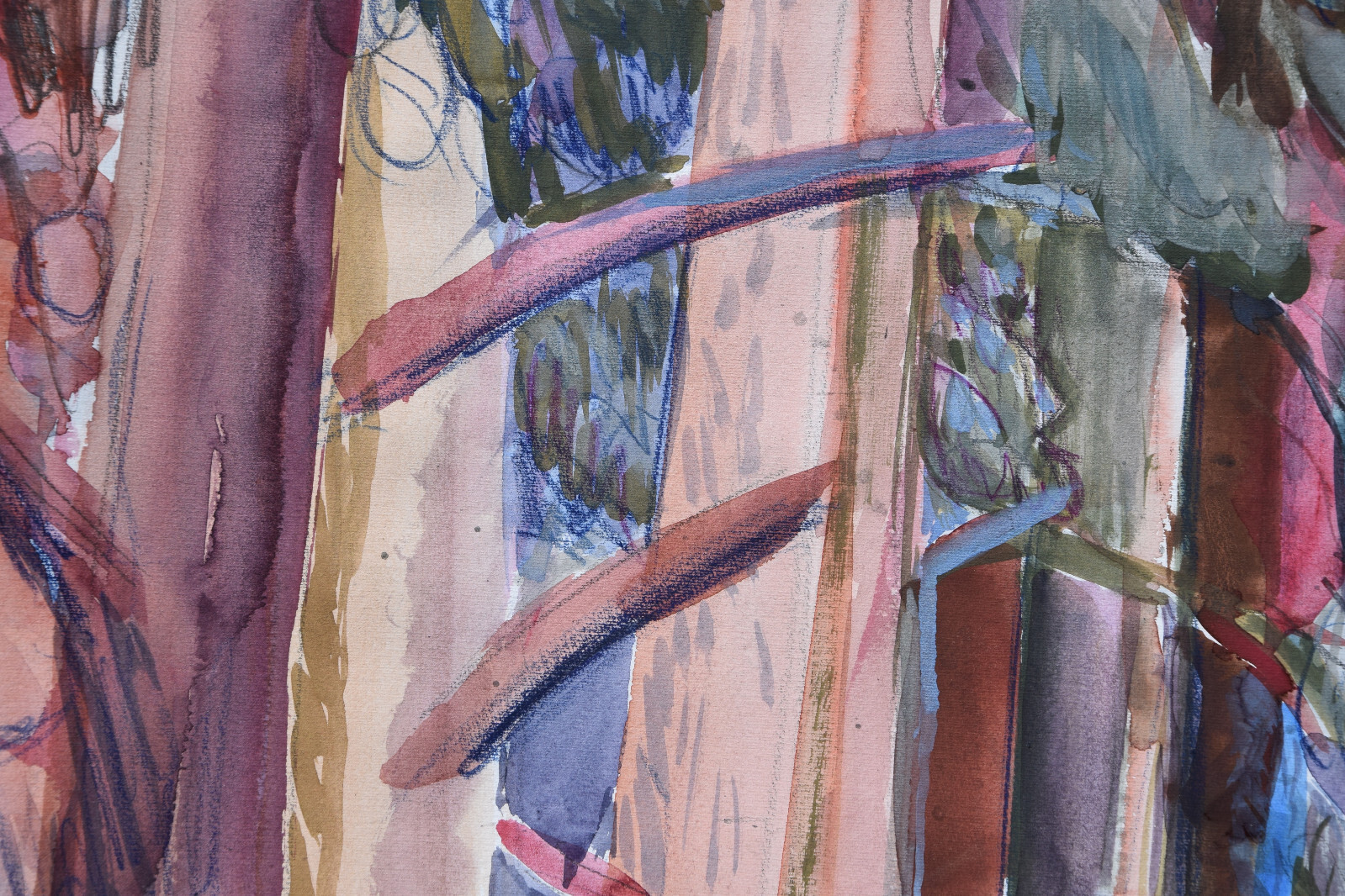Peter Berndt 1937-2021 Berlin / Aquarell 1988 «Märkischer Kiefernwald» Havel