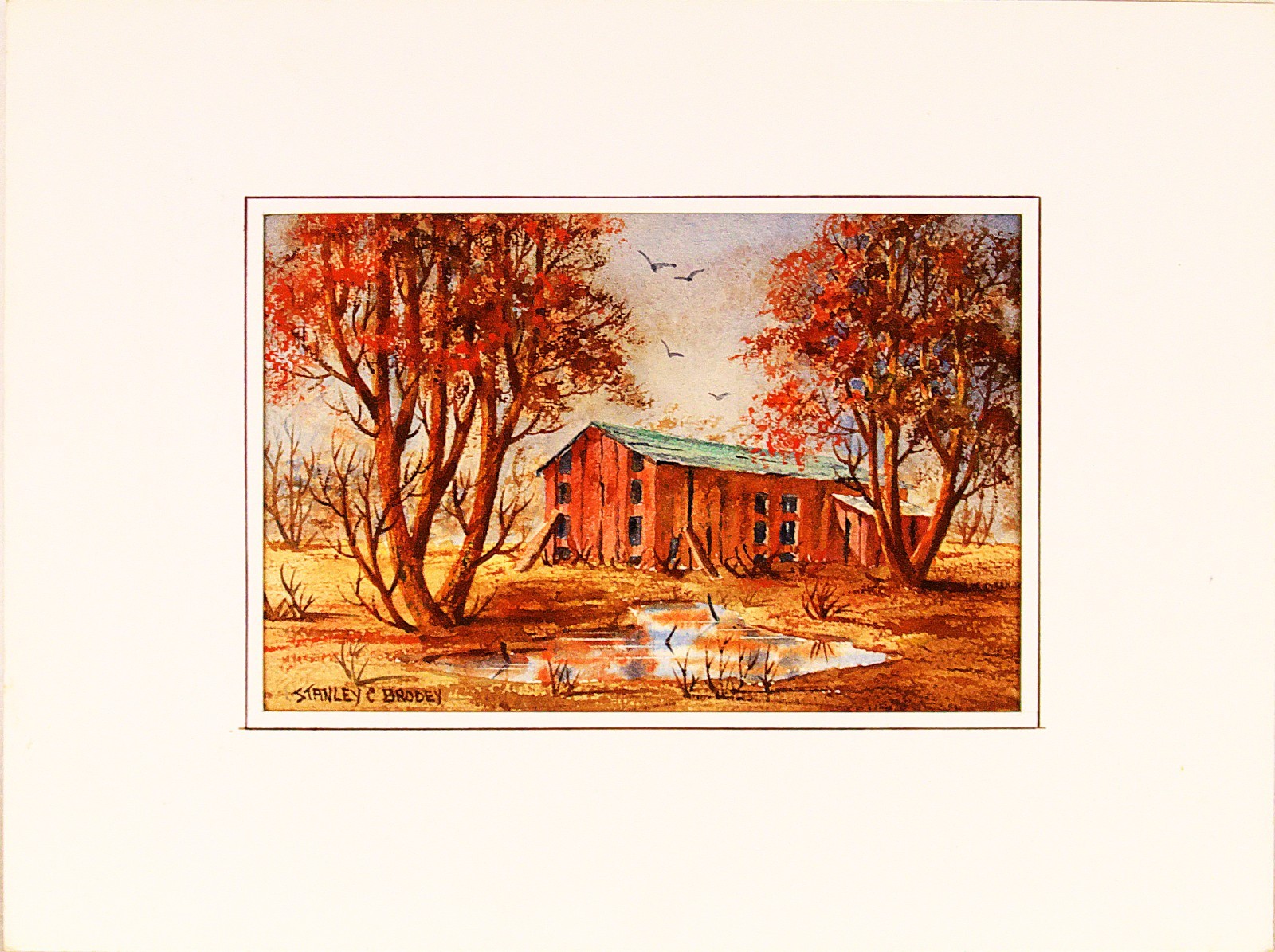 Stanley Brodey ( American,1920-2001) Original Watercolor Mixed Media Painting