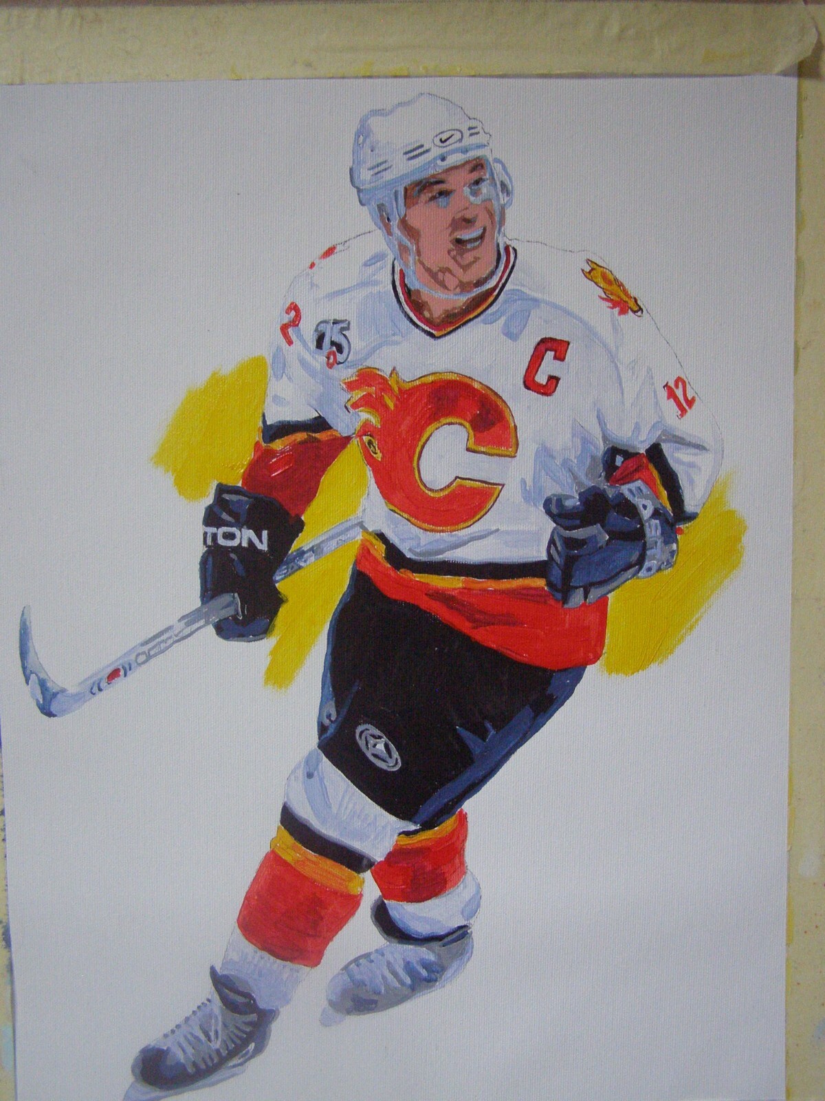 Jarome Iginla NHL Hockey Calgary Flames Original Acrylic Oil Painting Art