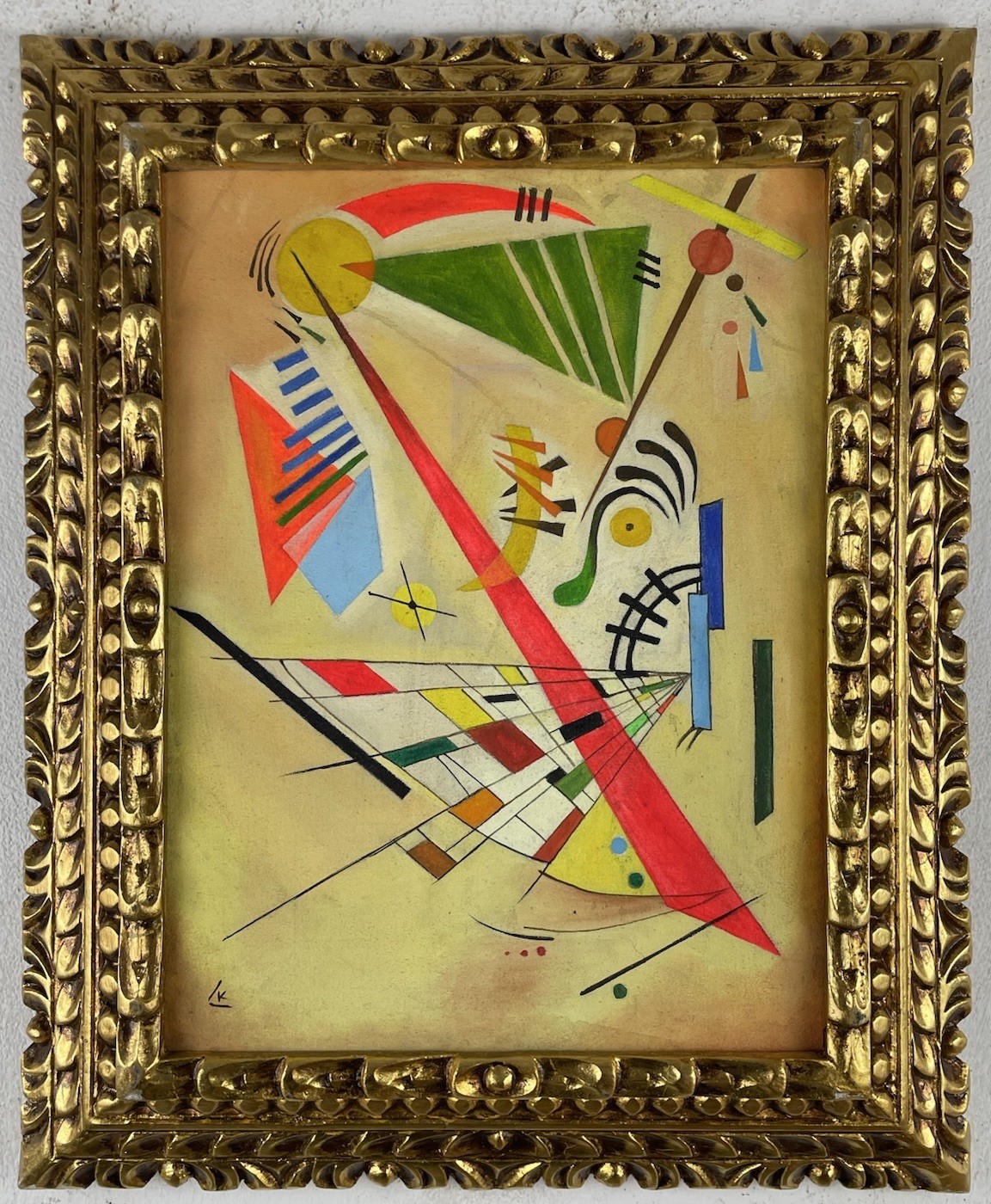 Wassily Kandinsky Oil On Canvas (Handmade) signed and stamped Framed