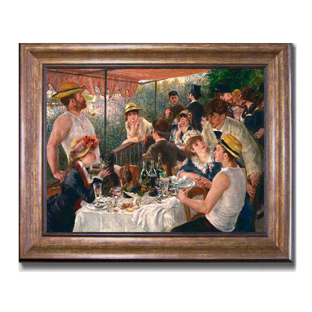Bronze Framed Luncheon of the Boating Party by Renoir Canvas Art (15 in x 18 in)