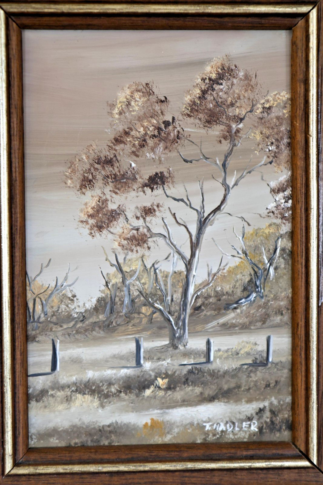 Terrence John Hadler Original Miniature Oil Paintings Pair Framed Australian 6×8