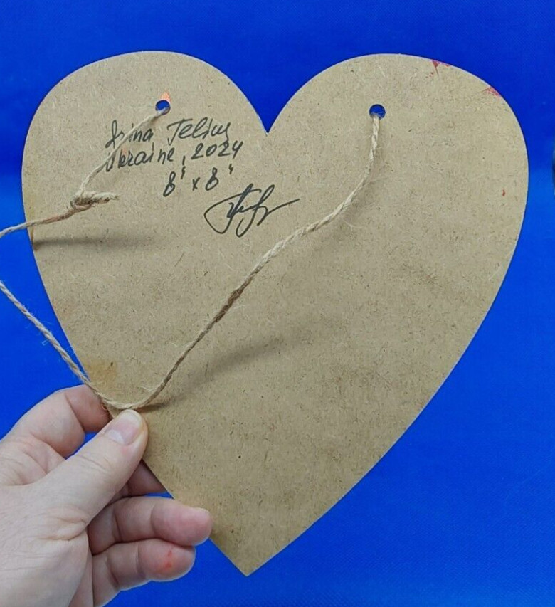 Heart 3D Original Deco Panel Gift for Her Volumetric Painting Wall Art Handmade
