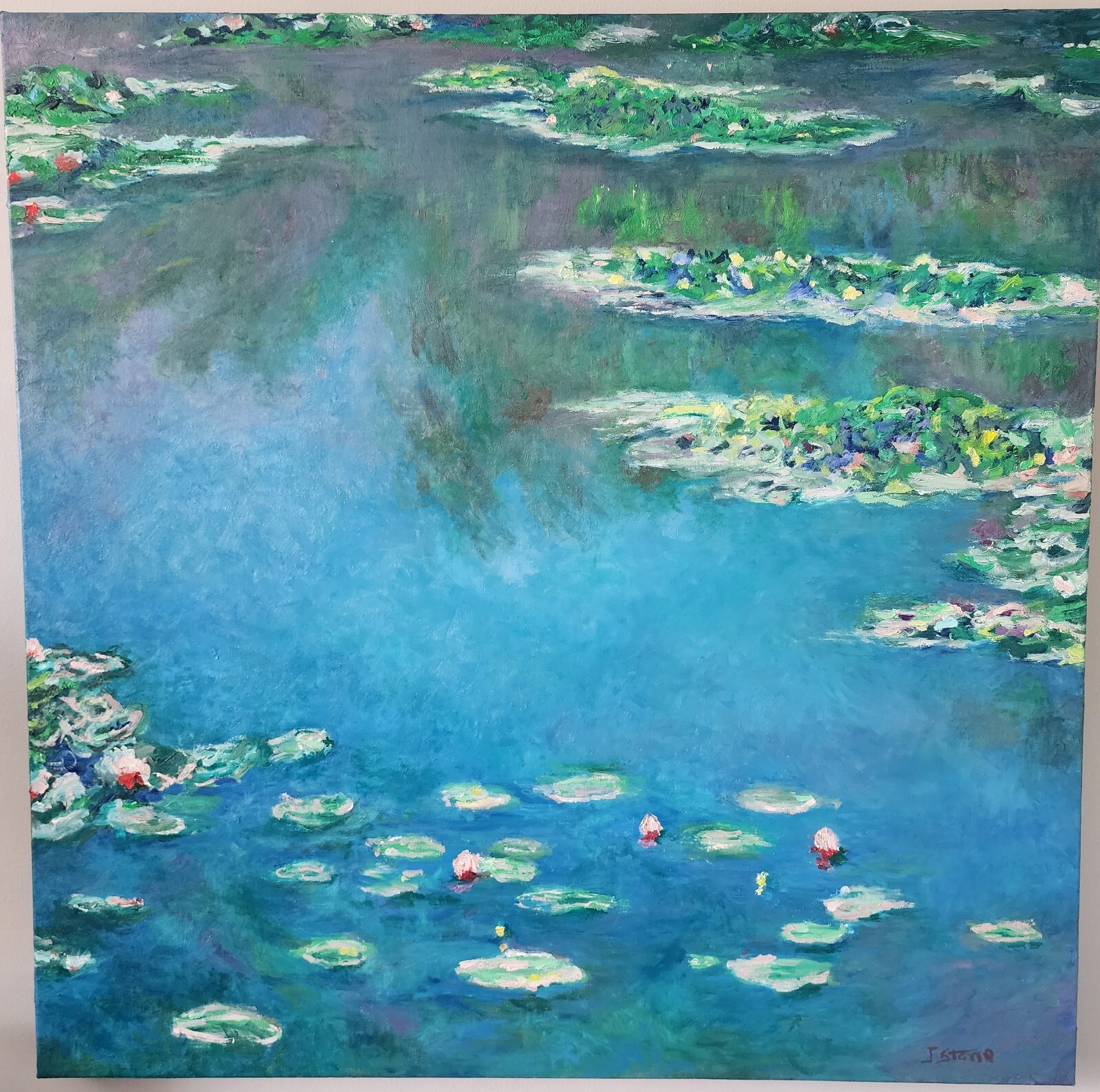 Monet «Water Lillies» Oil Painting on Canvas reproduction 30×30