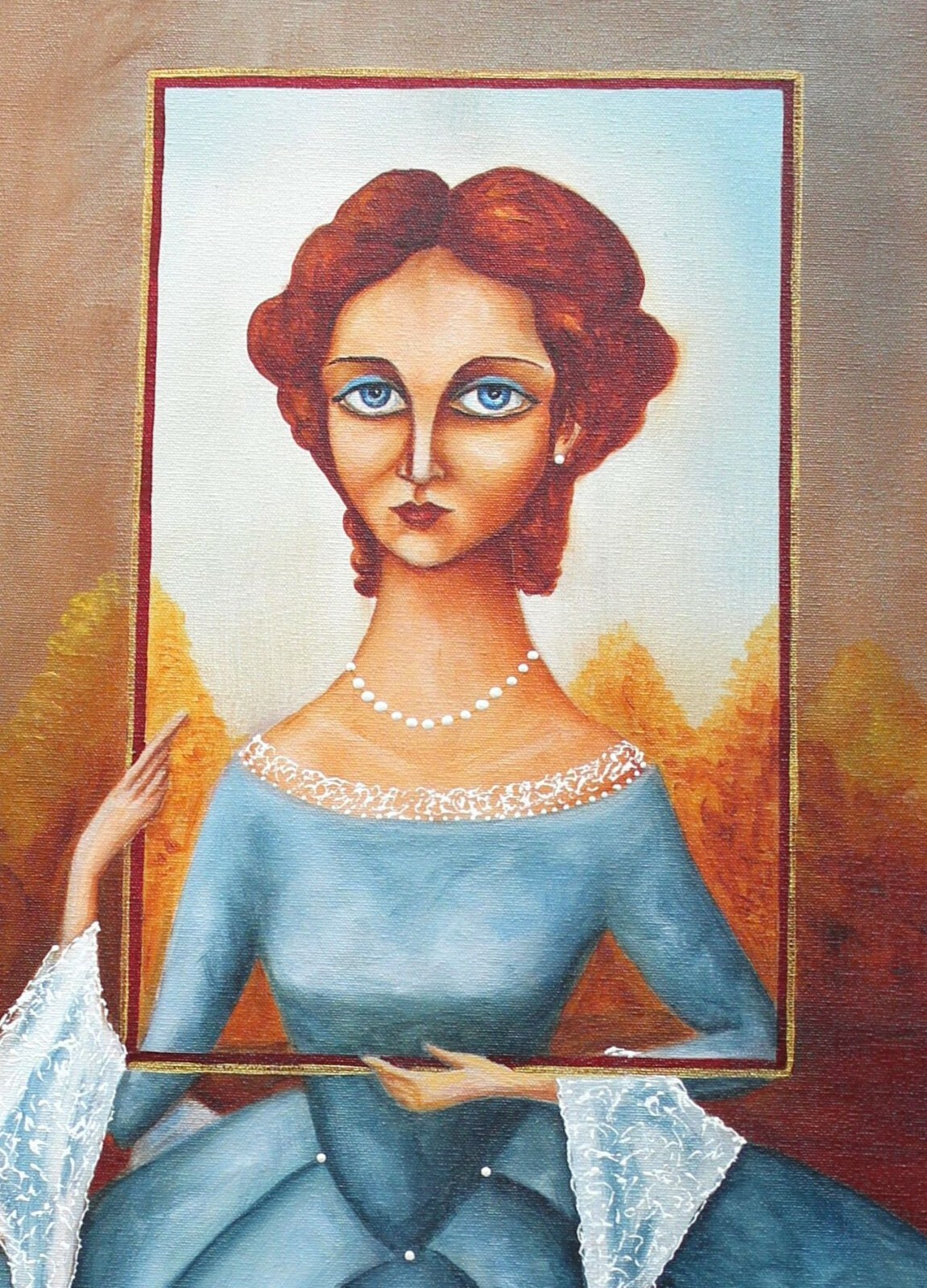 ORIGINAL Painting Oil canvas CONTEMPORARY ART by Pronkin 2021 PRINCESS AUTUMN