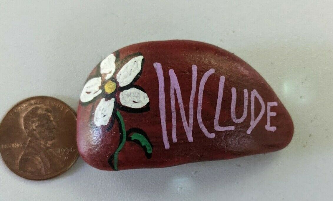 HAND PAINTED RIVER STONE ART with Saying by Yellow Paw Collectible Rocks