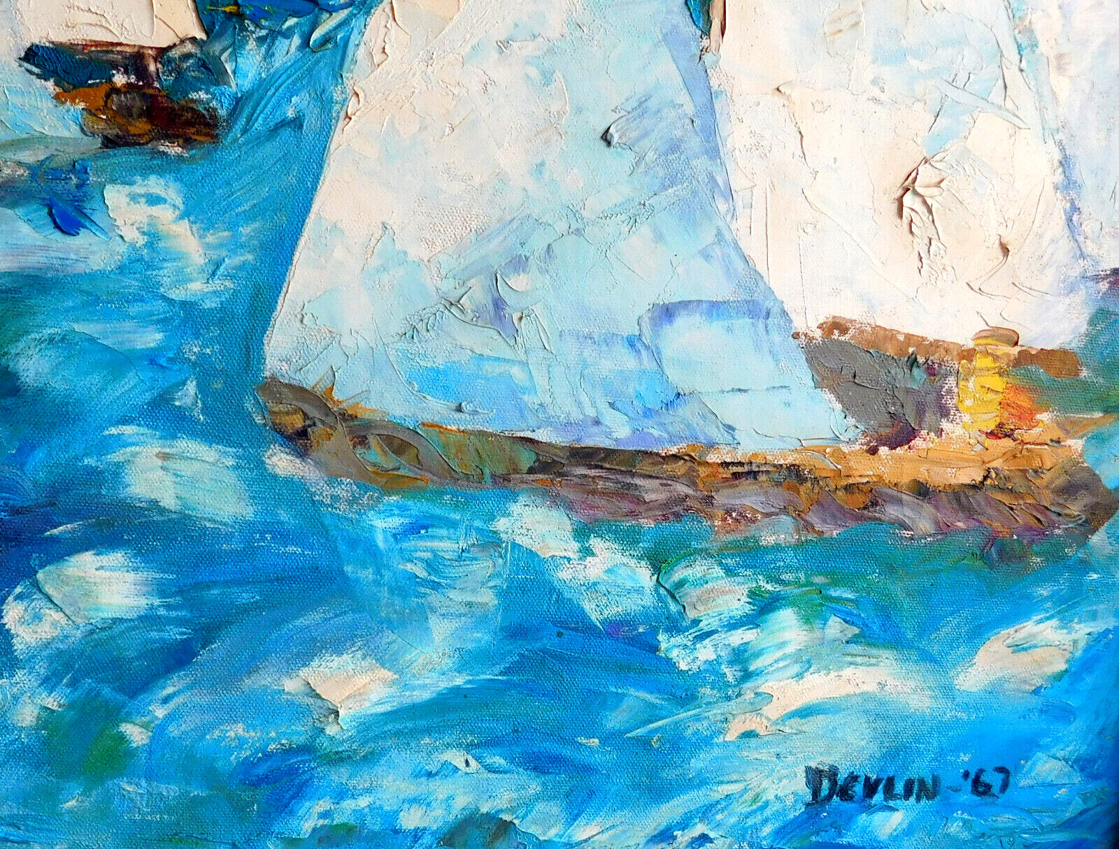 NOTED AMERICAN DEVLIN WILSON FINE VINTAGE ORIGINAL IMPRESSIONISM OIL PAINTING