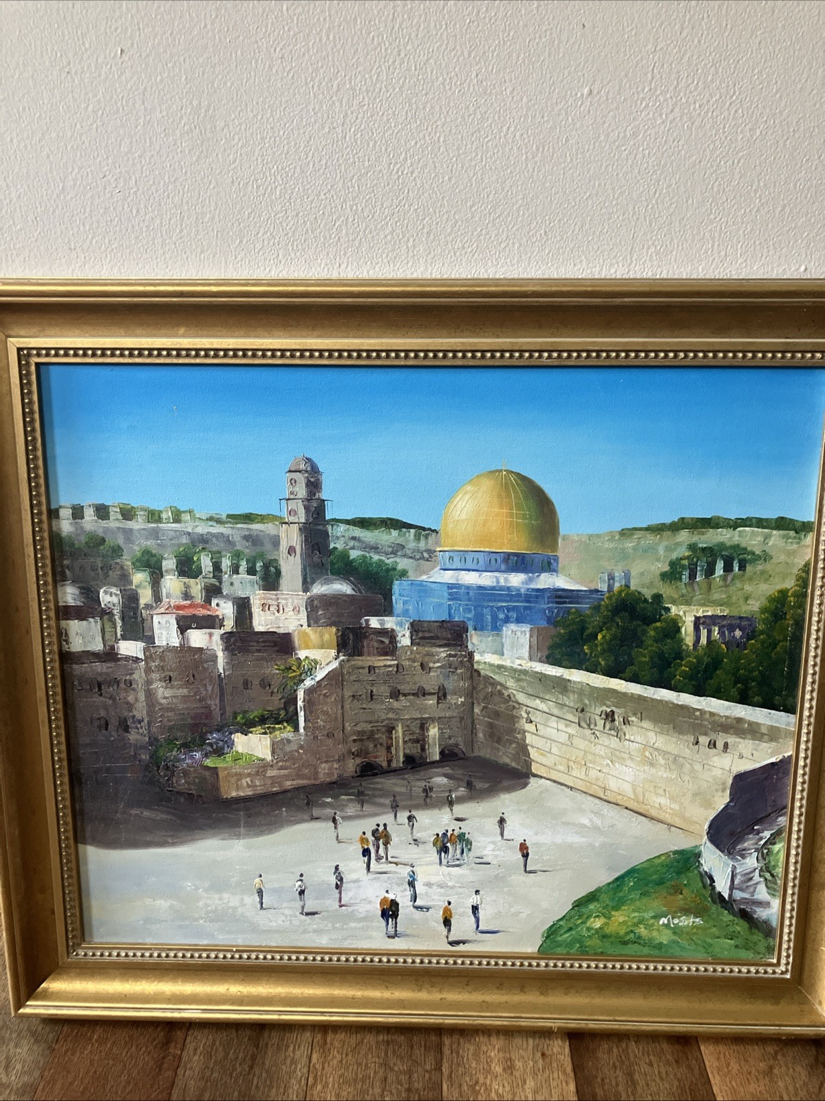 Original Moshe Israel Painting Framed 25″ By 29″ Ex