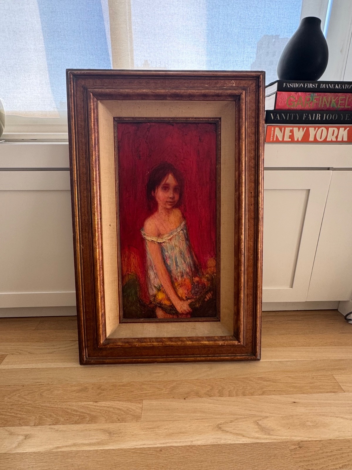 Original Vintage Mexican School oil paint on Wood Panel
