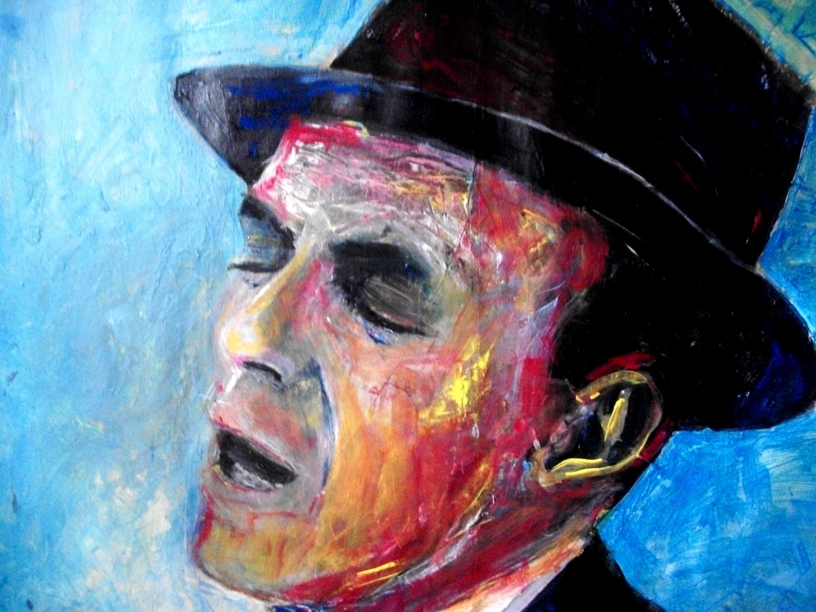FRANK SINATRA ! JAZZ SINGER ! MARCELO NEIRA ORIGINAL FINE ART 40″ w COA !