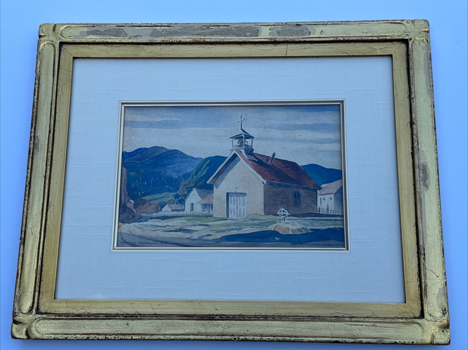 DAN BURN JONES PAINTING ANTIQUE RARE AMERICAN REGIONALISM FAMOUS WPA NEW MEXICO