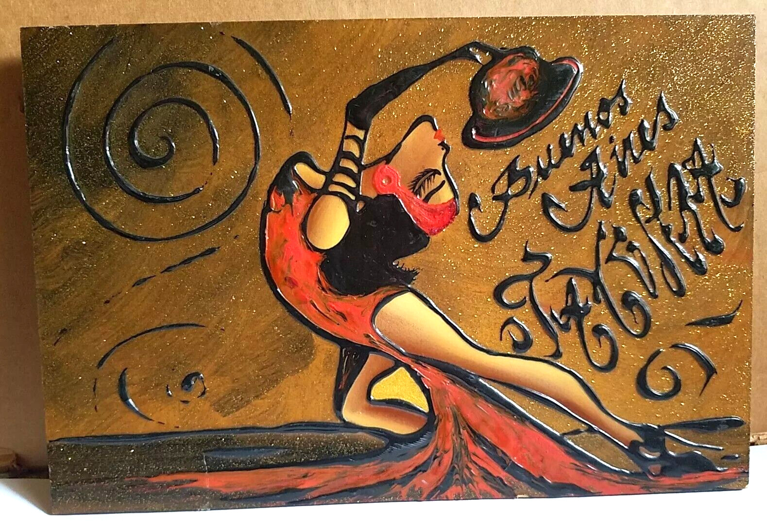 Alejandra Diaz Goberna Tango/Tangueras Art Oil Painting on Hard Cardboard–L👀K!