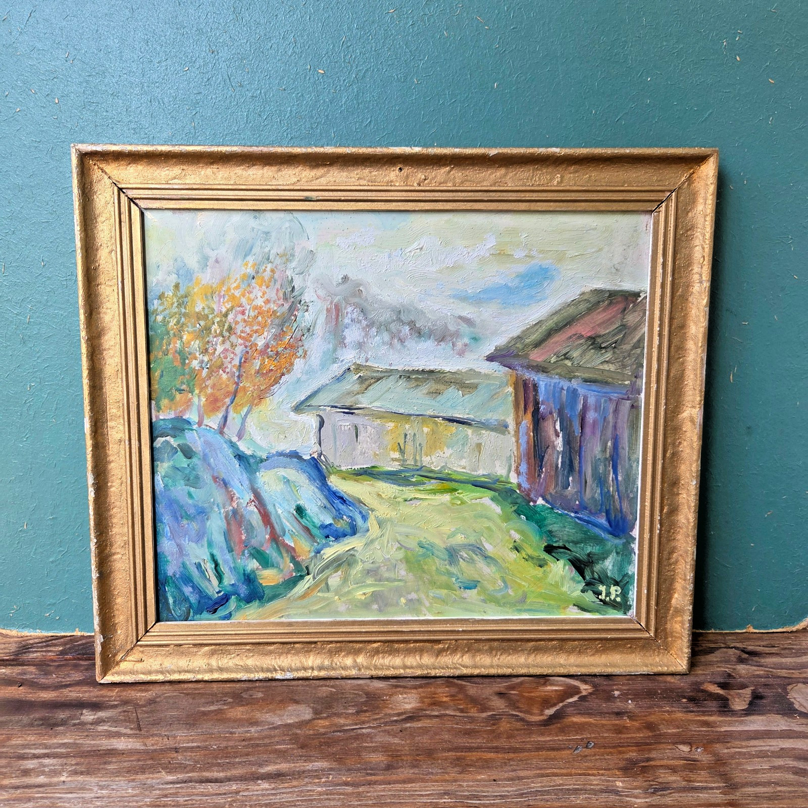 Julius Paulsen Original Oil Painting Swedish Modernist Landscape Signed Framed