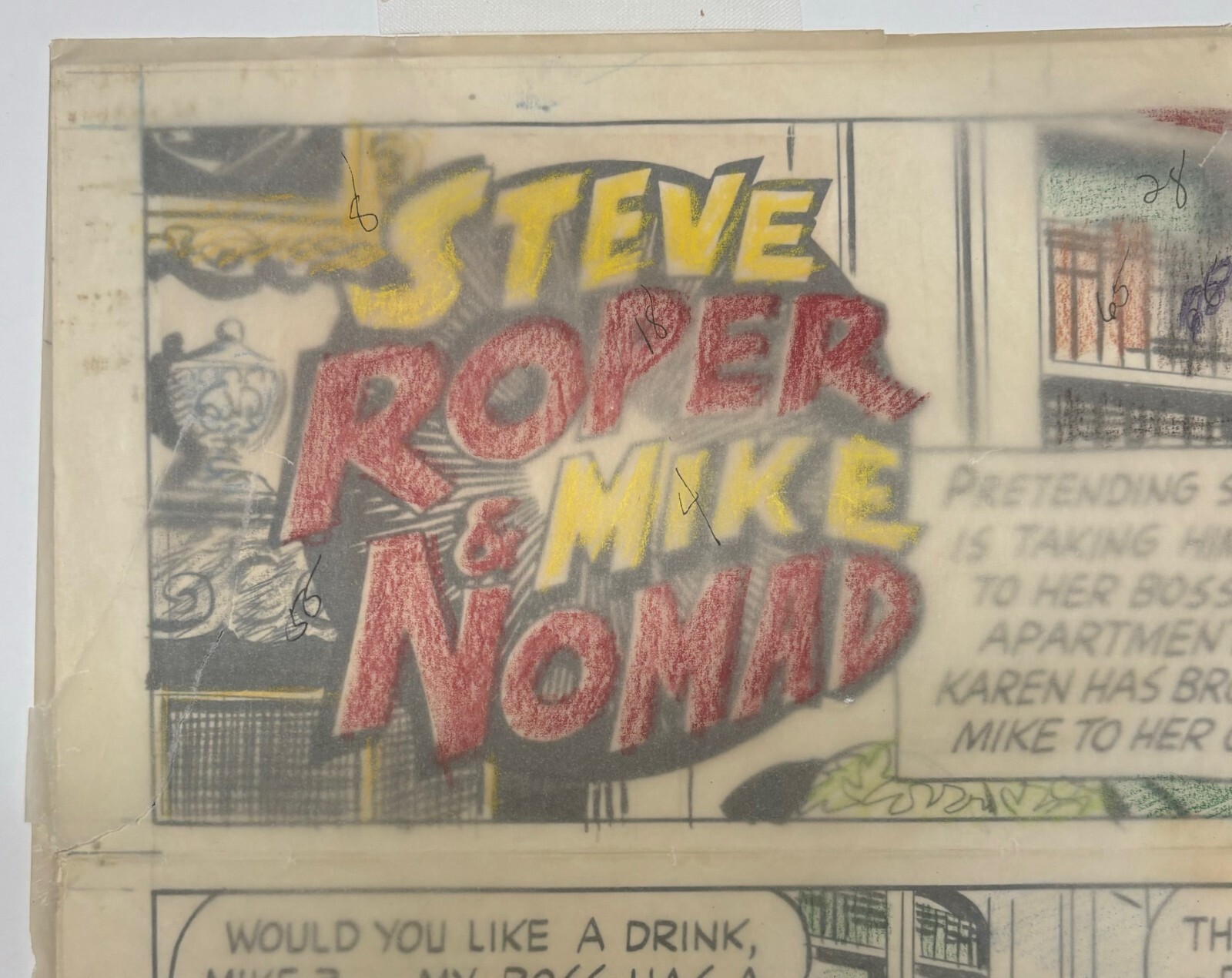 Original William Overgard STEVE ROPER & MIKE NOMAD Sunday Comics ILLUSTRATION