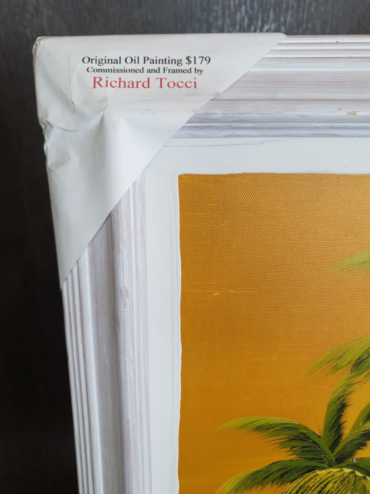 Key West Tropical Palm Tree Beach Original TOCCI Oil Painting 25×21 Art Ocean FL