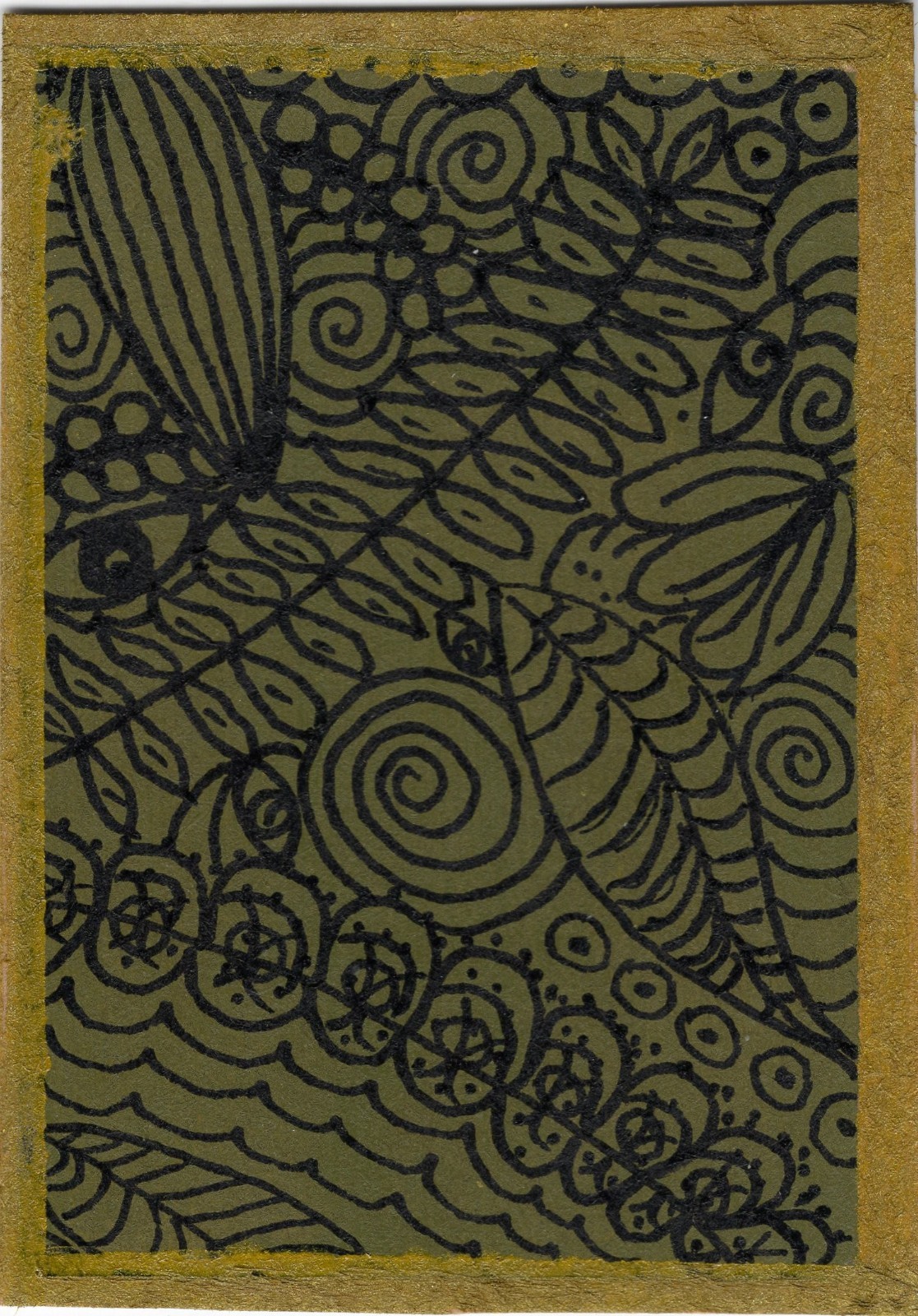 Original ACEO ATC Acrylic & Ink Floral Art Card Mini Painting OOAK Botanical